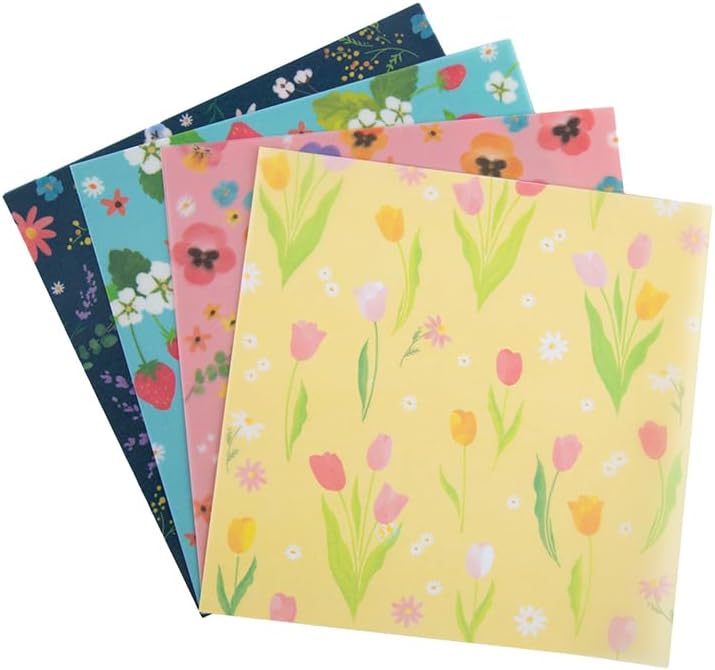 Daiso Semi-Transparent Chiyogami Paper - Spring Flower Design - Image 2